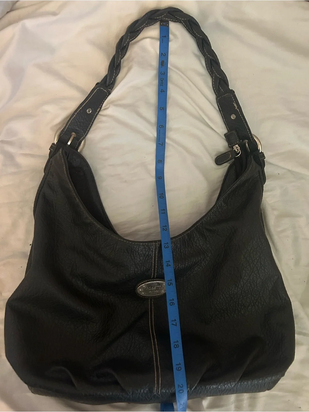 Rosetti pebbled black hobo bag